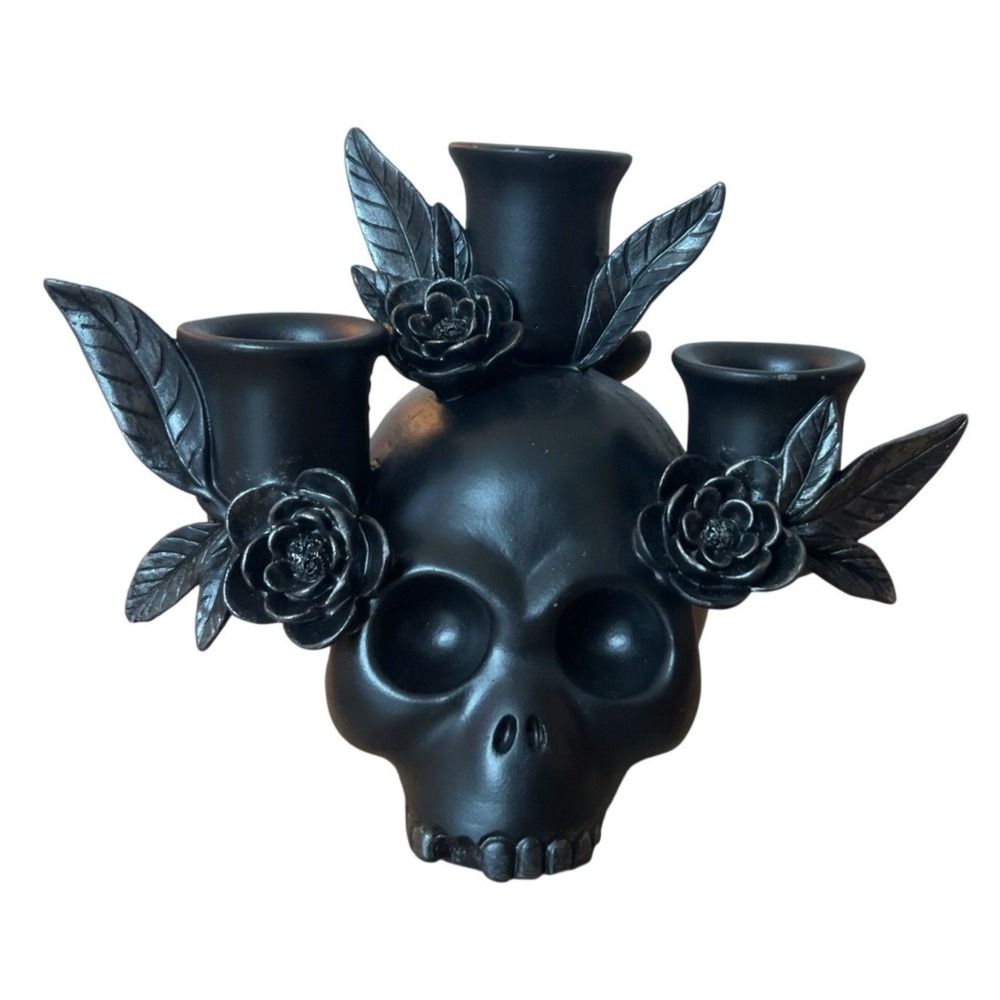 Christian Lacroix Skull Taper Candle‎ Holder Goth Halloween